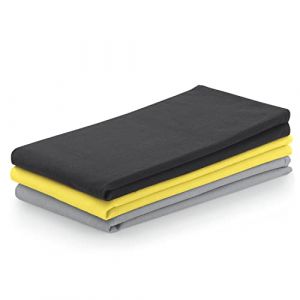 AmeliaHome Lot de 3 torchons de Cuisine en Coton Letty Gris Anthracite 50 x 70 cm