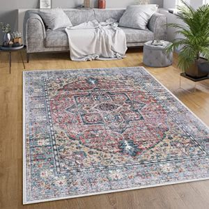 Tapis Salon Chambre Adulte Tissage Plat Moderne Oriental Marocain Vintage Lavable 120x160 cm, Multicolore 2 - Paco Home