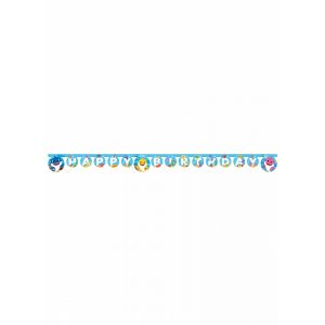 Guirlande en papier Happy Birthday FSC Baby Shark 2 m