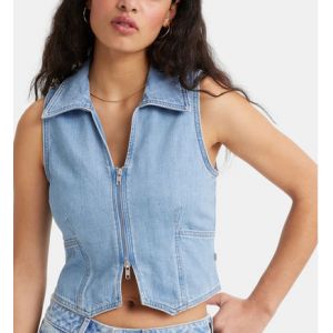 Image de Levi's Chemise sans manches courte effet denim Bleu - Couleur Bleu - Taille XS