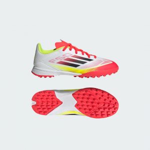 Adidas F50 League Tf Pure Victory - Blanc/noir/jaune Enfant - Stabilisé (Tf), pointure 28 - ['Blanc'] - Taille 28