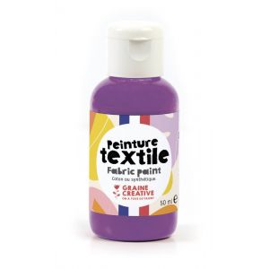 Peinture textile violet pot 50mL - Origine France