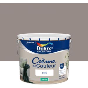 Dulux Valentine Crème de Couleur - Peinture multi-supports intérieure - Satin Terre cendrée 10 L