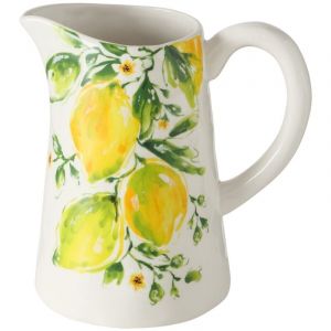 Boltze Pichet Lemony jaune/blanc - 22x15x23 cm