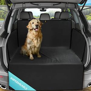 Heroism Protection de coffre pour chien avec protection lat&eacute;rale et pare-chocs - couverture universelle de coffre de voiture pour chien imperm&eacute;able et r&eacute;sistante aux rayures - couverture de coffre pour chien