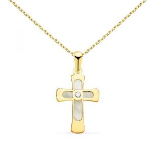 Pendentifs L'atelier D'azur Collier - Médaille Croix Or 18 Carats 750/000 Jaune et Nacre - Couleur Unique - Taille Doré