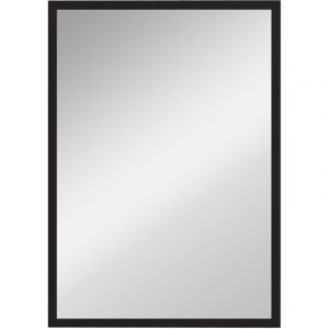 Homcom Miroir mural rectangulaire 50 x 70 cm, cadre en bois noir, id&eacute;al pour la salle de bain, salon ou chambre
