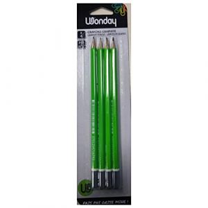 Blister de 4 Crayons Papier Graphite Bout Trempé HB