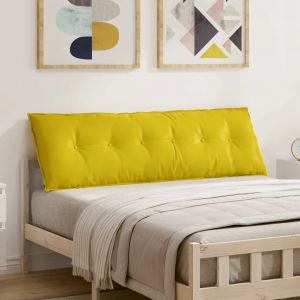VidaXL Coussin De Dos Jaune 160 X 50 Cm Tissu En Velours C&ocirc;tel&eacute;