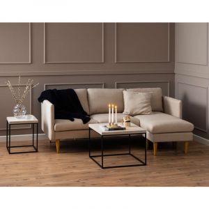 Alamosa - table basse - effet travertin - 60 cm - Beige