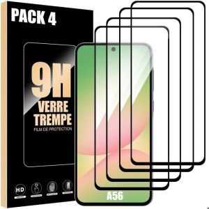 Image de 4 Verre Trempé Intégral pour Samsung Galaxy A56 5G, Protection d'écran Antichoc 9H Anti-Rayures - E.F.Connection