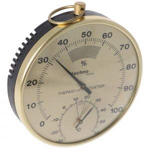 Technoline WA 3055 Thermom&egrave;tre hygrom&egrave;tre analogique &eacute;l&eacute;gant en laiton
