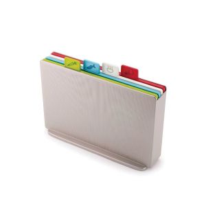 Joseph joseph Index - Set de 4 Planches à Découper - Petit Modèle - Argent