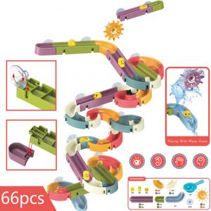 Jouets De Bain Pistes De Boules D'eau Toboggan Absorption Murale Baignoire Frusde Diy Set Jouets De Douc Pour Enfants 66pcs Neuf