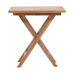 Venture Home Kenya Table Pliante en Teck Naturel 70 x 70 cm, Or, 70x70
