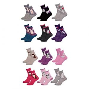 Chaussettes Femme Licence Fantaisie-Assortiment Modèles Photos Selon Arrivages- Pack De 9 Paires Surprise Lapins Crétins