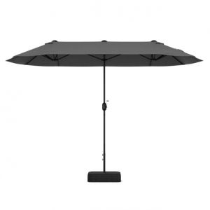 Image de Parasol double rectangulaire Coast 396x201x240 cm - Gris