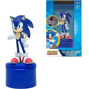 Lexibook Sonic The Hedgehog, Veilleuse avec Haut-Parleur pour Chambre d'enfant, lumière Douce, à Piles, Bleu, NS01SN