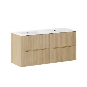 Meuble double vasque encastrée 120cm Isaline Bois