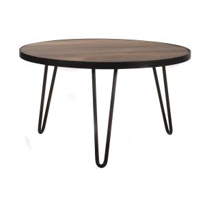 Miliboo Table basse ronde design industriel 80x45 cm ATELIER