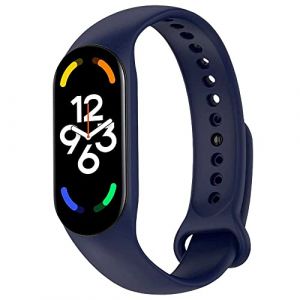 Bracelet en silicone souple et flexible OcioDual bleu foncé pour Xiaomi Mi Band 5/6/7/Amazfit 5