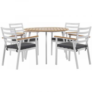 Beliani Ensemble de jardin 4 places en aluminium blanc CAVOLI