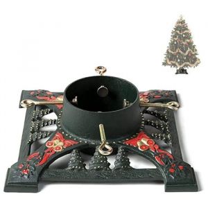 Ventray Support de sapin de Noël avec réservoir deau Fonte support de base de sapin de pin Rouge