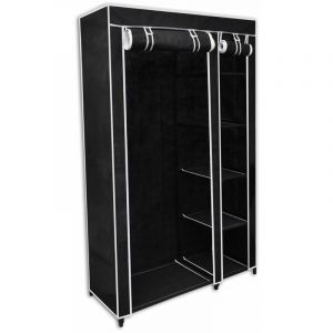 VidaXL Garde-robe pliable Noir 110 x 45 x 175 cm