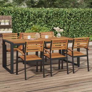 VidaXL Table de jardin et pieds en forme de U 200x90x75 cm bois acacia