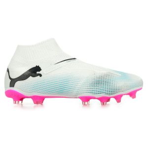 Image de Puma Future 7 Match + Laceless FG/AG Phenomenal - Blanc/Noir/Poison Pink - Herbe naturelle (FG) / Herbe synth&eacute;tique (AG), pointure 42&frac12; - Blanc - Taille 42&frac12;