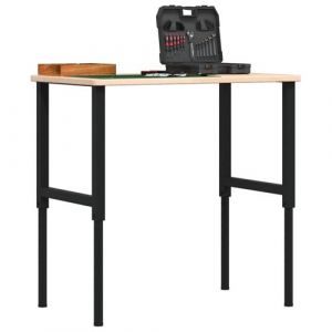 VidaXL Établi 100x60x(71,5-98) cm bois de chêne massif rectangulaire, table de travail, poste de travail, table de travail en bois, établi en bois
