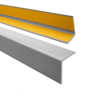 Corni&egrave;re de protection dangle adh&eacute;sive en PVC souple gris 40 x 40 mm 130 cm