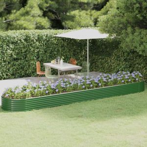 VidaXL Jardini&egrave;re de jardin Acier enduit de poudre 507x100x36 cm Vert