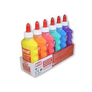 Instant Lot de 6 Colles Opaque 180ml - Assortiment 6 Couleurs - Loisirs Créatifs - 14391 TU Assortiments