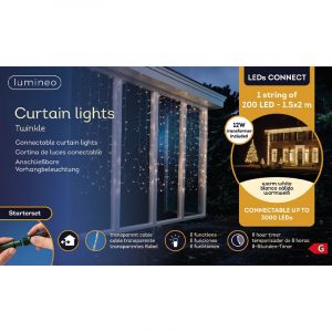 Kaemingk Tenda Led Connect Rideau Lumineux 200 Led 1,5x2 Metri
