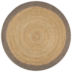 VidaXL Tapis fait à la main Jute avec bord gris 120 cm