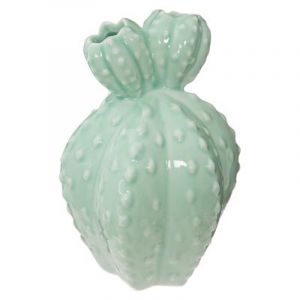 Image de Statuette en Porcelaine "Cactus Rond" 15cm Vert Prix