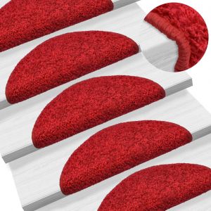 VidaXL 15 pcs Tapis d'escalier Rouge 56 x 20 cm