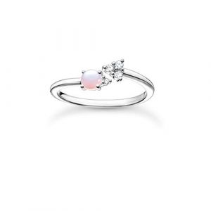 Image de Thomas Sabo Anneau Argent sterling 925 argent sterling Zircone cubique femme, Silber, Weiß, Rosa, Violett, - TR2345-166-7-60