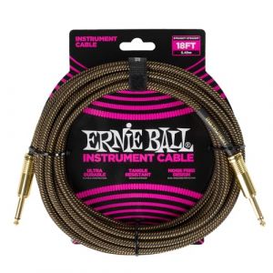 Ernie Ball Braided Instrument Cable Straight/Straight 5,5 m Droit - Droit C&acirc;ble d'instrument