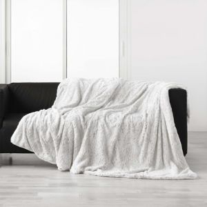 PLAID IMITATION FOURRURE ALASKA BLANC