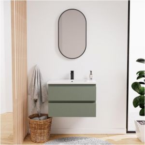 Ensemble meuble simple vasque sorrento 60 cm + robinet + miroir