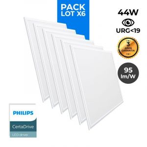 Barcelona led Pack 6 panneaux slim LED 60x60 44W UGR19 Philips Driver | Blanc Chaud - Blanc Chaud