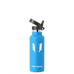 Super Sparrow Gourde Isotherme - 18/10 Ultra Léger Bouteille Isotherme - 500ml - Gourde INOX Bouche Standard - Gourde Enfant sans BPA, pour Sport, Voyages, L'école, Bureau, Maison