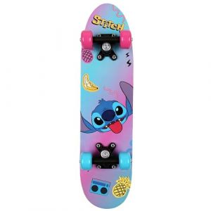 DISNEY Stitch Planche &agrave; roulettes en bois pour enfants 61cm, antid&eacute;rapante, l&eacute;g&egrave;re et stable 20-50kg