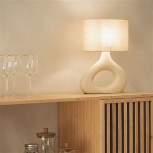 TechBrey Lampe à Poser Résine et Tissu Cadence 430 mm