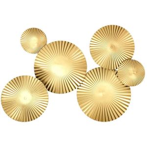 The home deco factory Décoration murale en métal doré 63,5 x 47 x 7 cm Circle.