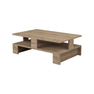 Image de Table basse Dlettier, Table basse, Porte-revues pour canap&eacute;, Etag&egrave;re de salon, 80x50h28 cm, Ch&ecirc;ne - Dmora