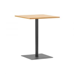 Loungitude Table à manger carrée TRAKT avec plateau finition chêne et pieds en métal noir - 60x60 cm - Bois