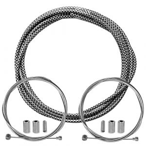 Cyclingcolors Gaine frein vélo avec câble embouts kit avant arrière compatible avec Shimano Sram cycle ville route vtt insert performance cable (Carbone)